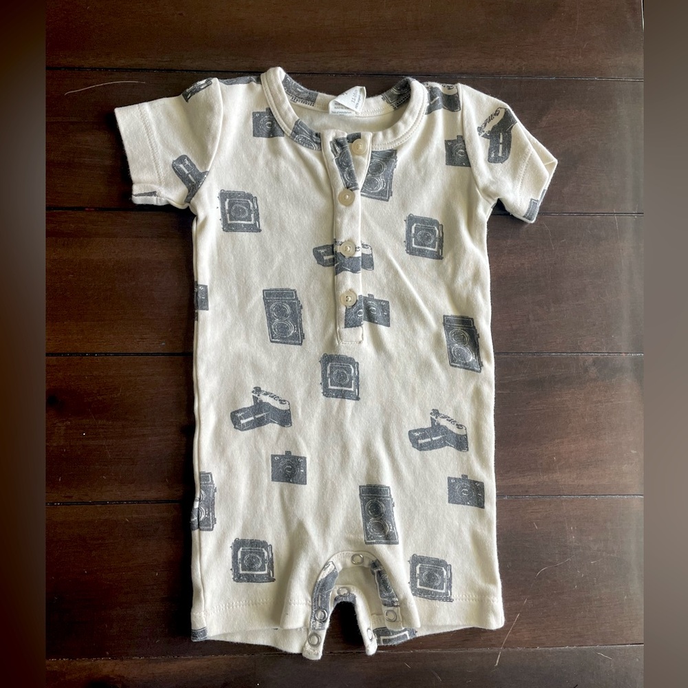 Ivory and Black Kate Quinn shorts onesie